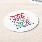 読書好き10人で読者になる方法 ラウンドペーパーコースター (アングル)