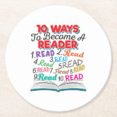 読書好き10人で読者になる方法 ラウンドペーパーコースター (正面)