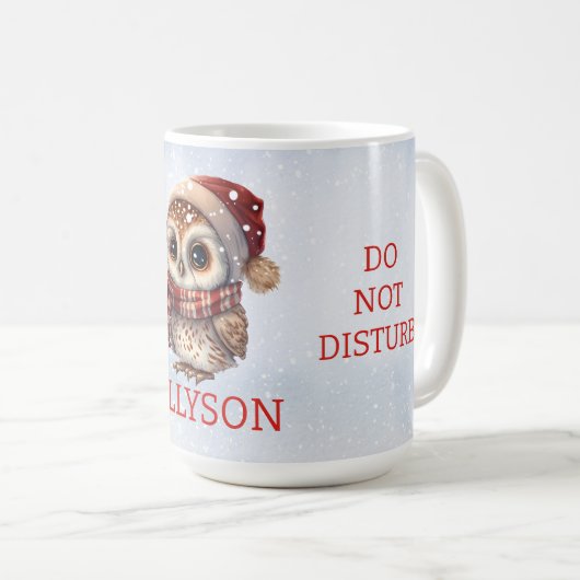 読書好き|かわいいフクロウ|おもしろい声明 コーヒーマグカップ (正面右)