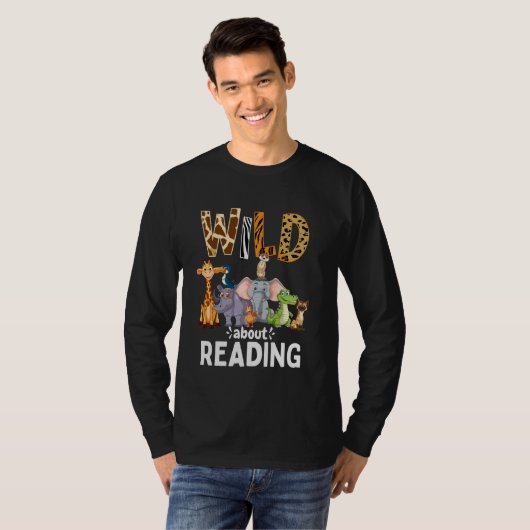 読書好き、読書と本の虫ライブラリ Tシャツ (正面フル)