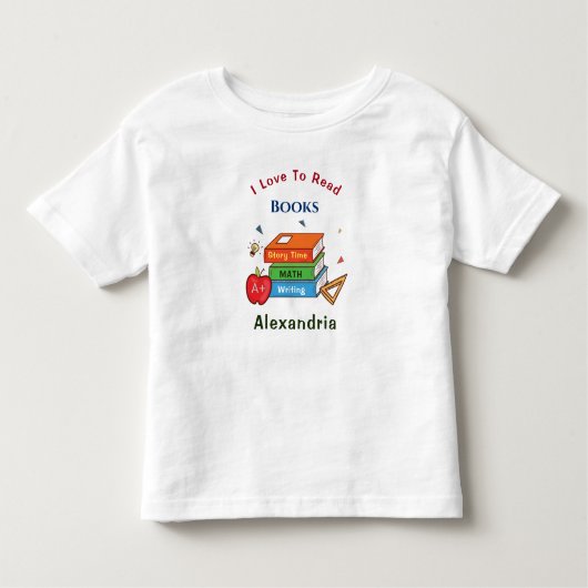 読書好読きのパーソナ読ライズ トドラーTシャツ (正面)