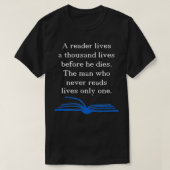 読書家が千人生を歩む Tシャツ (デザイン正面)