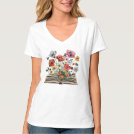 読書家のための美しい花 Tシャツ
