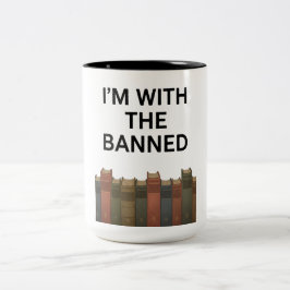読書家のための「I'm With The Banned Books」マグ ツートーンマグカップ