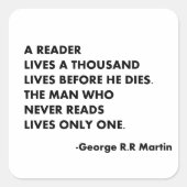 読書家は死ぬ前に千人暮らしている。 スクエアシール (正面)