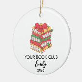 読書家、司書、先生のためのクリスマスオーナメント セラミックオーナメント (左)