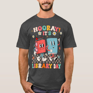 読書家 学校司書 万歳図書館の日 Tシャツ