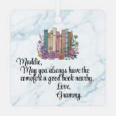 読書家,読書家,本版愛好家,カスタム メタルオーナメント (裏面)