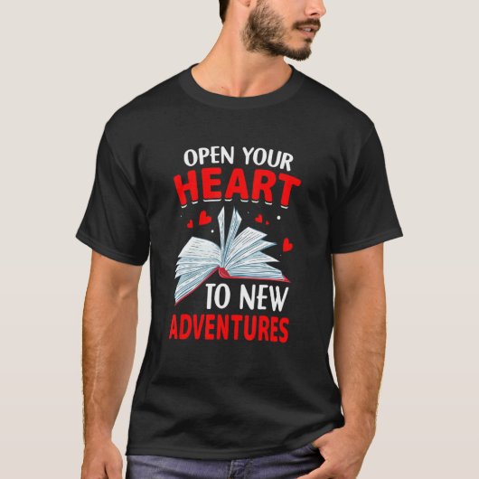 読書愛好家の読小説 Tシャツ (正面)