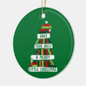 読書愛好家クリスマスツリー セラミックオーナメント (左)