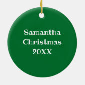 読書愛好家クリスマスツリー セラミックオーナメント (裏面)