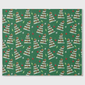 読書愛好家クリスマスツリー ラッピングペーパー (フラット)