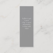 読書木の細い規則的な名刺 スキニー名刺 (裏面)