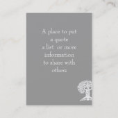 読書木の規則的な名刺Chubbie 名刺 (裏面)