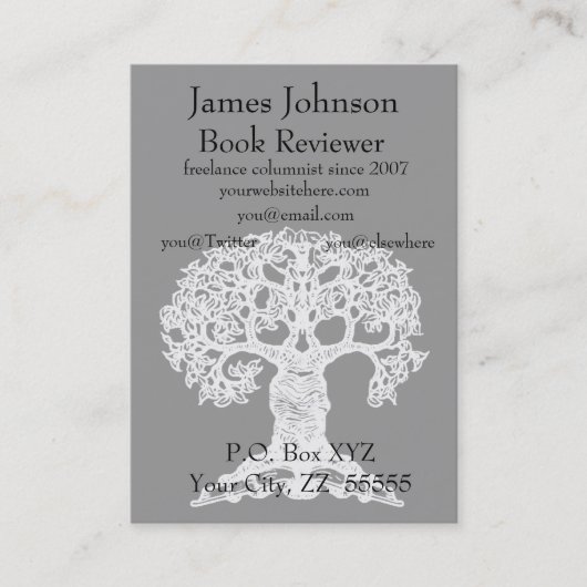 読書木の規則的な名刺Chubbie 名刺 (正面)