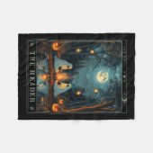 読書本にかわいい不気味幽霊読の本 フリースブランケット (正面(横))