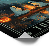 読書本にかわいい不気味幽霊読の本 ポスター (角)