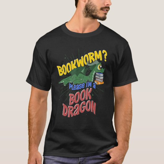 読書本読の神話の生き物かわいい本 Tシャツ (正面)