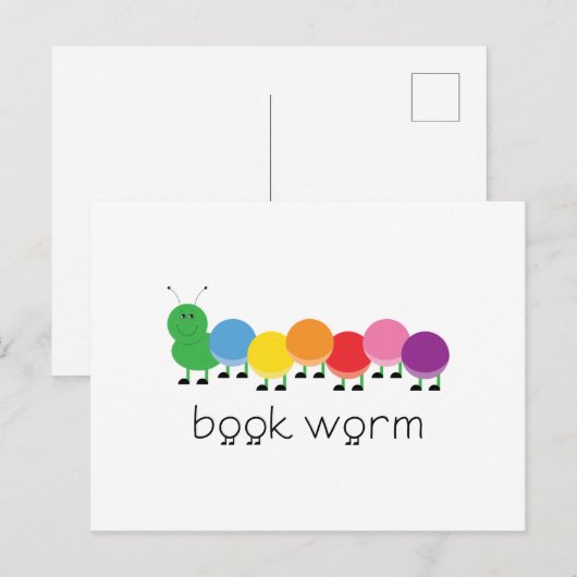 読書毛虫 ポストカード (正面/裏面)