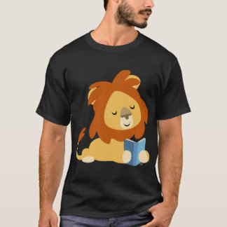 読書漫画のライオンのTシャツ Tシャツ