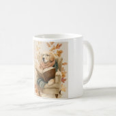 読書犬の秋のマグカップ コーヒーマグカップ (正面右)
