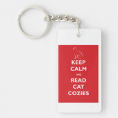 読書猫のCoziesの穏やかなおよびアクリルKeychain保って下さい キーホルダー (正面)