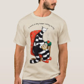 読書猫 - 1日1冊で現実逃避 Tシャツ (正面)