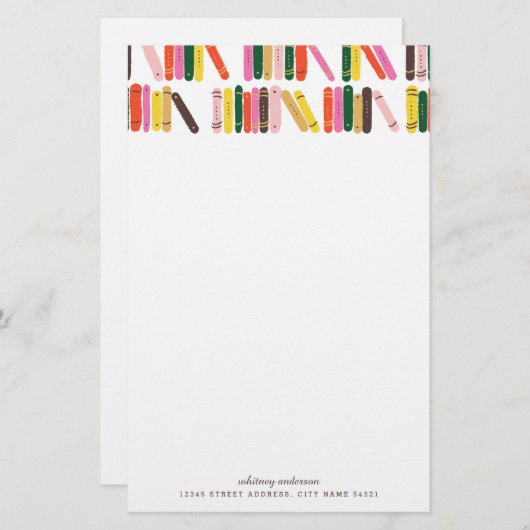 読書用パーソナライズされた文具 便箋 (正面/裏面)