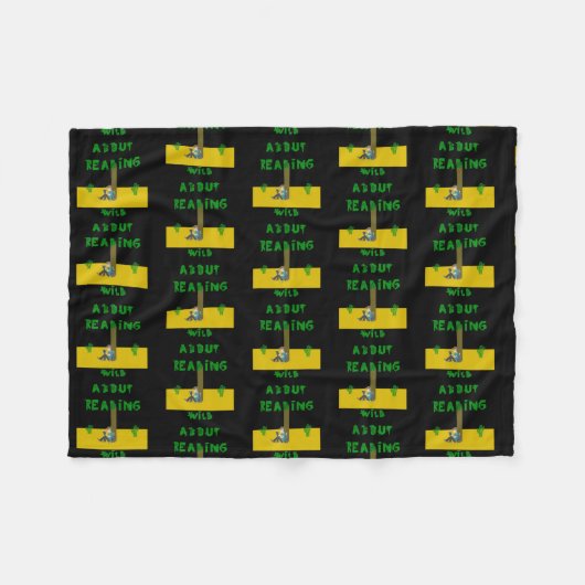 読書読好読きに夢中  フリースブランケット (正面(横))