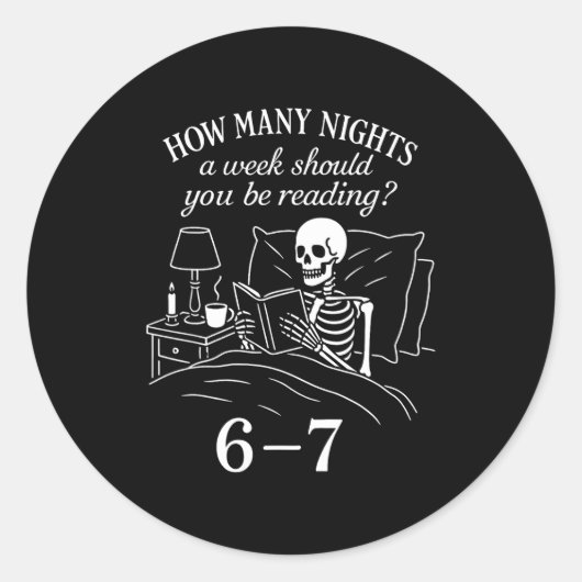 読書67のミーム 英語教師 面白い 67 本好き ハー ラウンドシール (正面)