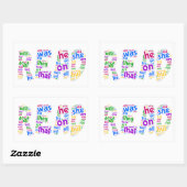 読書! あなたの視力の単語を学んで下さい! 長方形シール (シート)