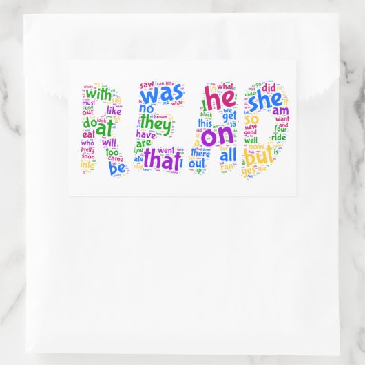 読書! あなたの視力の単語を学んで下さい! 長方形シール (バッグ)