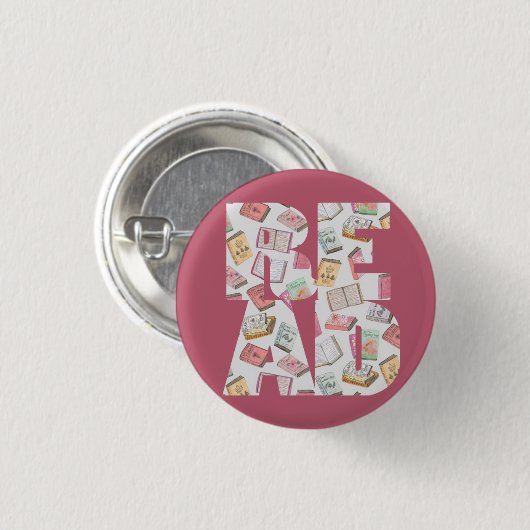 読書(ボタン#1) 缶バッジ (正面&裏面)