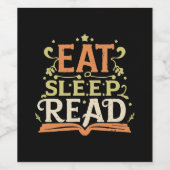 読書・睡眠・読書、面白い読書 ワインラベル (シングルラベル)