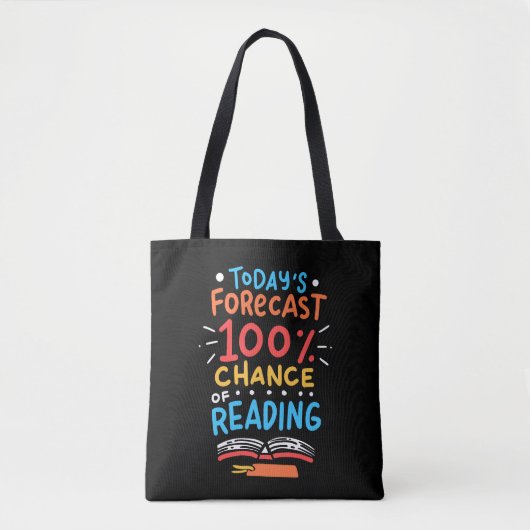 読書 - 読書の100%確実な予報 トートバッグ (正面)