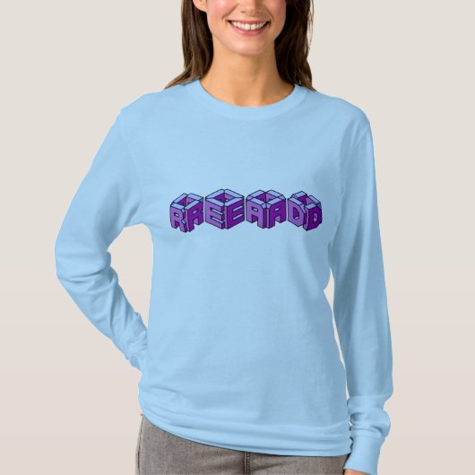 読書- 3Dフォント Tシャツ (正面)