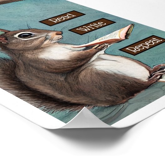 読書Repeat Squirrel読's a Book ポスター (角)