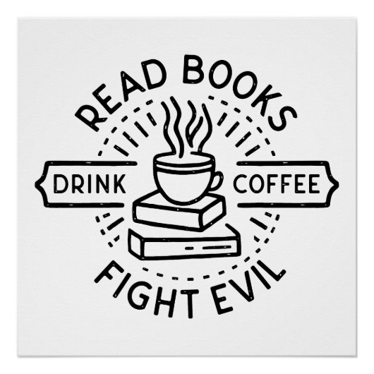 読本がコーヒーを飲む ポスター (正面)