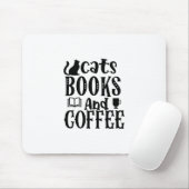 読猫の絵本とコーヒー マウスパッド (マウス)