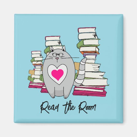 読猫 マグネット (正面)