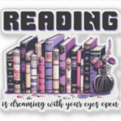 読目を開けて夢を見ている シール (正面)