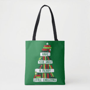 読者と本好きのクリスマスツリー トートバッグ