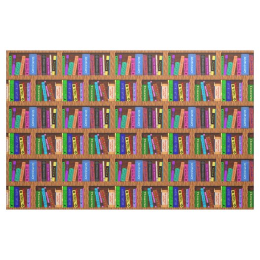 読者のための図書館の本棚パターン ファブリック (ファットクウォーター)