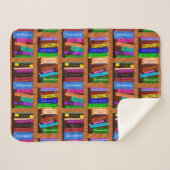 読者のための本の図書館の本だなのかわいらしいパターン シェルパブランケット (正面(横))