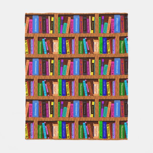 読者のための本の図書館の本だなパターン フリースブランケット (正面)