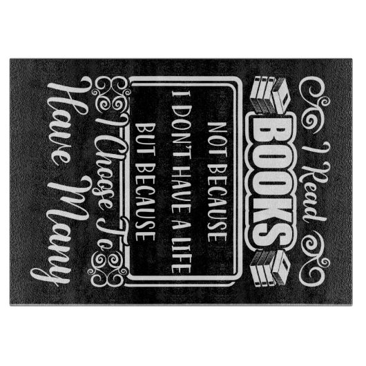 読者のプレゼント私は多くの本を持っている カッティングボード (正面)