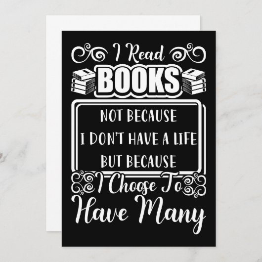 読者のプレゼント私は多くの本を持っている サンキューカード (正面/裏面)