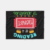 読者の読贈り物は冒険のチケット フリースブランケット (正面(横))