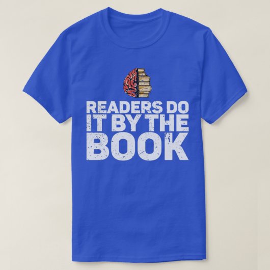 読者は本を使って書誌を読む Tシャツ (デザイン正面)