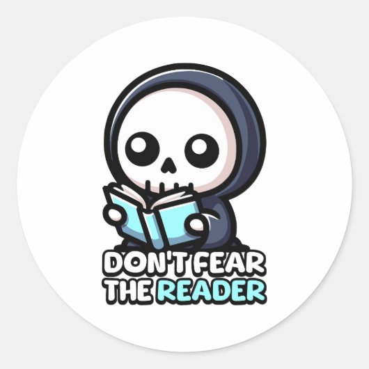 読者を恐れるなかわいい死神プン ラウンドシール (正面)
